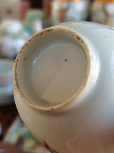 古玩陶瓷民國 彩繪蘆燕圖杯拍賣，當前價格900元