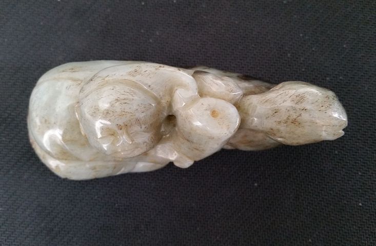 古玩玉器和田玉提油仿古“瑞獸”拍賣，當前價格1880元