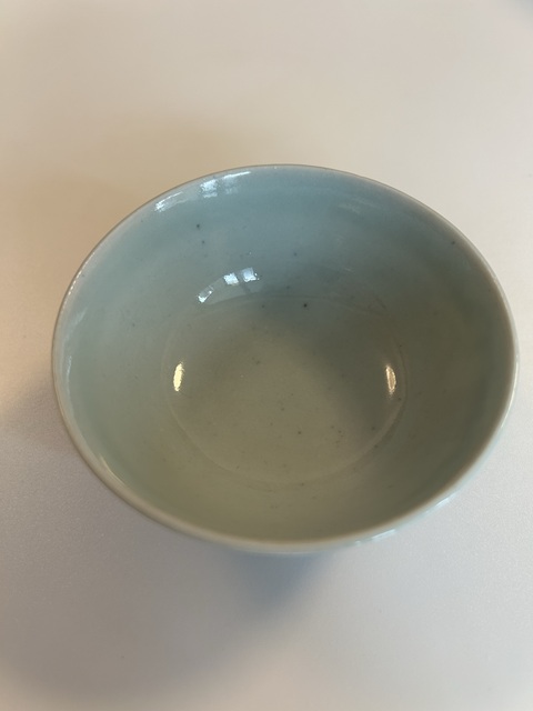 古玩陶瓷清中期纏枝花囍字紋青花茶圓拍賣，當前價格1000元