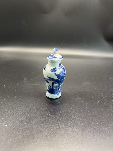 古玩陶瓷清代山水人物小將軍罐拍賣,當前價格1860元