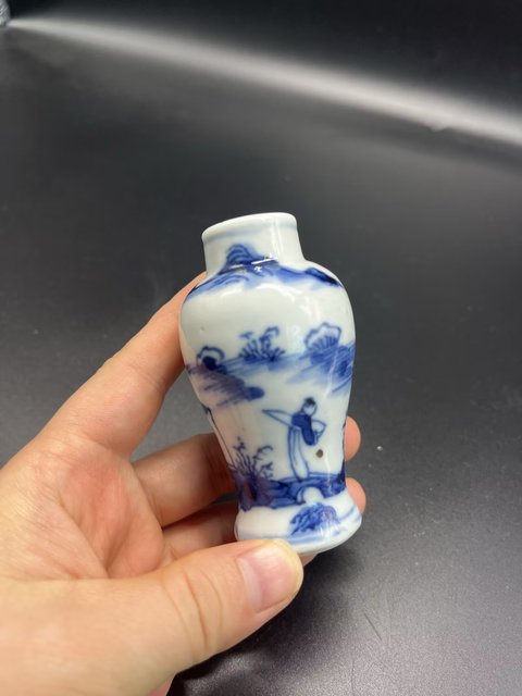 古玩陶瓷清代山水人物小將軍罐拍賣,當前價格1860元