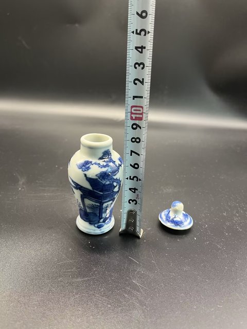 古玩陶瓷清代山水人物小將軍罐拍賣,當前價格1860元