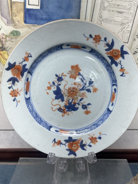 古玩陶瓷清康熙精品青花描金花卉盤拍賣，當前價格1260元