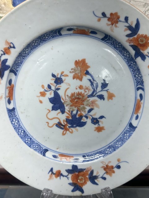 古玩陶瓷清康熙精品青花描金花卉盤拍賣，當前價格1260元