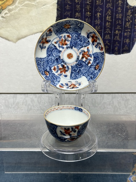 古玩陶瓷清康熙精品青花泛紅描金杯碟拍賣,當前價格2690元