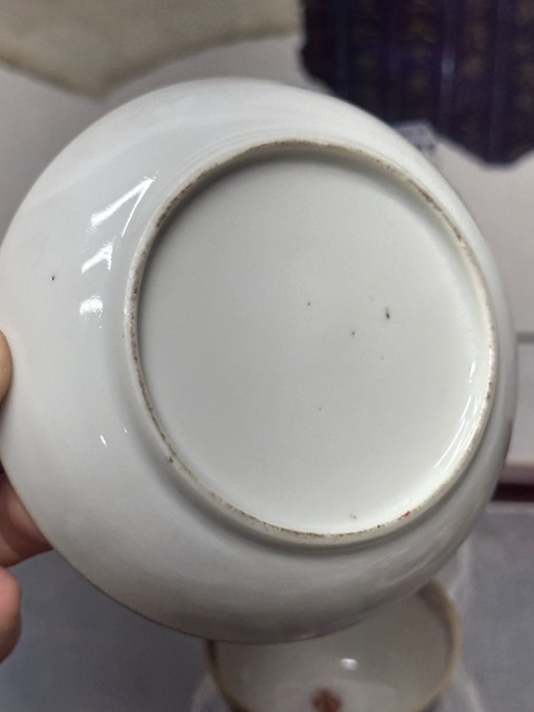 古玩陶瓷清康熙精品青花泛紅描金杯碟拍賣,當前價格2690元