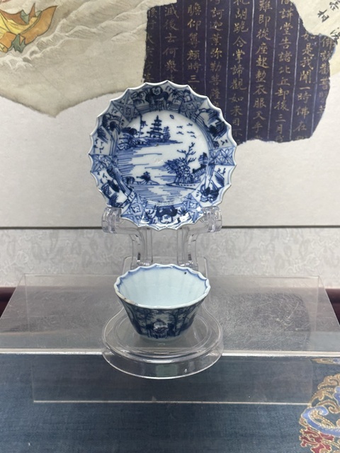 古玩陶瓷清康熙精品花口山水人物茶杯拍賣，當前價格1890元
