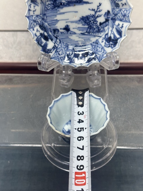 古玩陶瓷清康熙精品花口山水人物茶杯拍賣，當前價格1890元