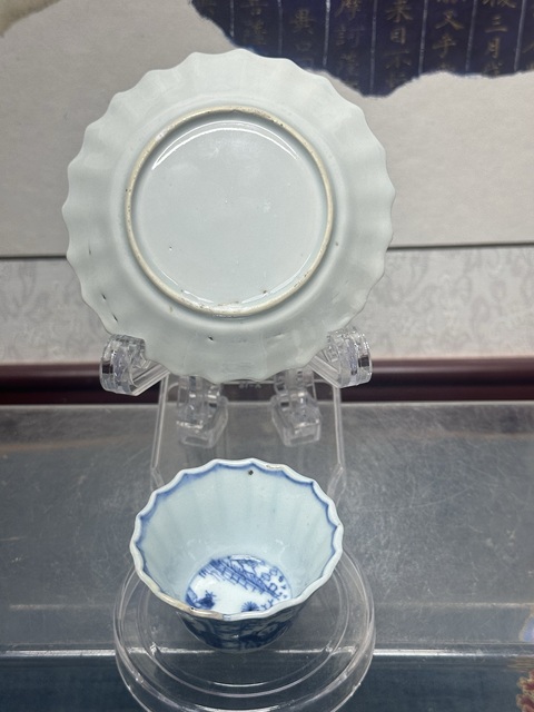 古玩陶瓷清康熙精品花口山水人物茶杯拍賣，當前價格1890元