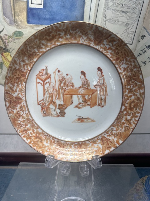 古玩陶瓷清咸豐精品廣彩大觀園人物紋廣彩盤拍賣，當前價格4690元