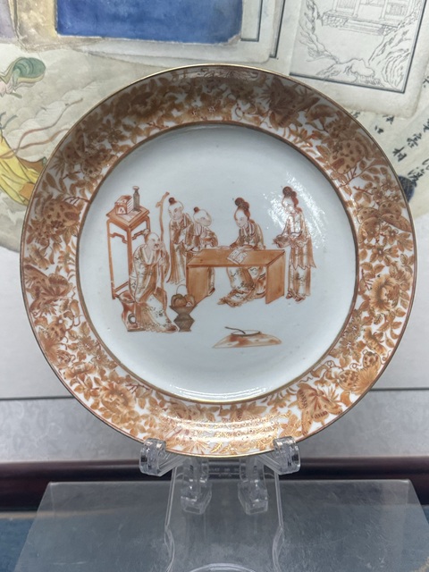 古玩陶瓷清咸豐精品廣彩大觀園人物紋廣彩盤拍賣，當前價格4690元