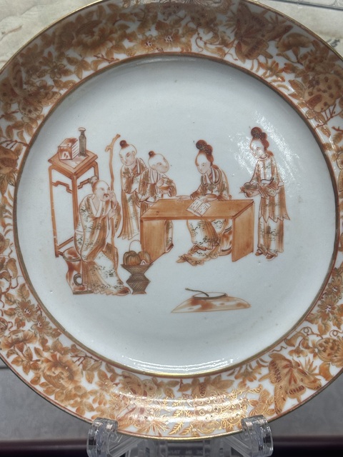 古玩陶瓷清咸豐精品廣彩大觀園人物紋廣彩盤拍賣，當前價格4690元