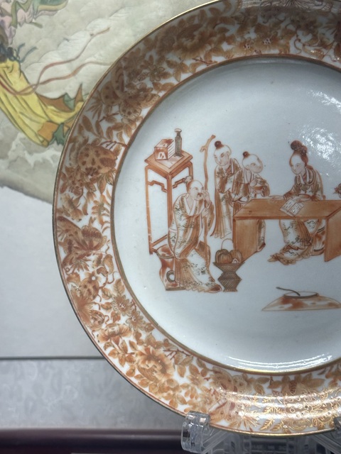 古玩陶瓷清咸豐精品廣彩大觀園人物紋廣彩盤拍賣，當前價格4690元