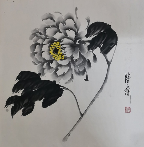 古玩字畫寫意一筆牡丹人陸牡丹金陵牡丹王陸瑜牡丹拍賣,當前價格699元