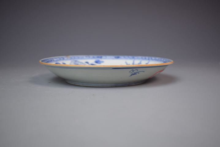 古玩陶瓷清早期青花花卉紋盤拍賣,當前價格1980元