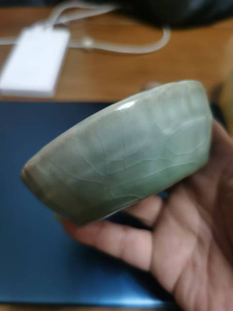 古玩陶瓷宋末元初·龍泉青釉蔗段洗拍賣，當前價格20000元