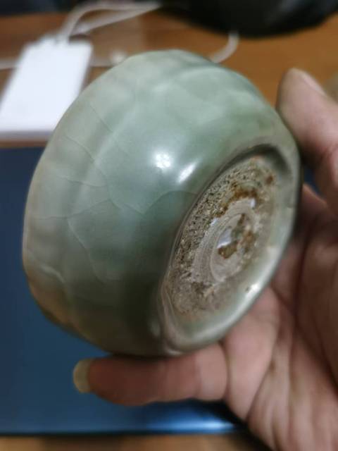 古玩陶瓷宋末元初·龍泉青釉蔗段洗拍賣，當前價格20000元