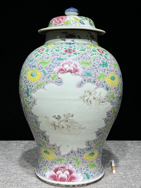 古玩陶瓷粉彩將軍罐拍賣,當前價格25000元