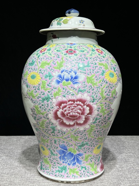 古玩陶瓷粉彩將軍罐拍賣,當前價格25000元