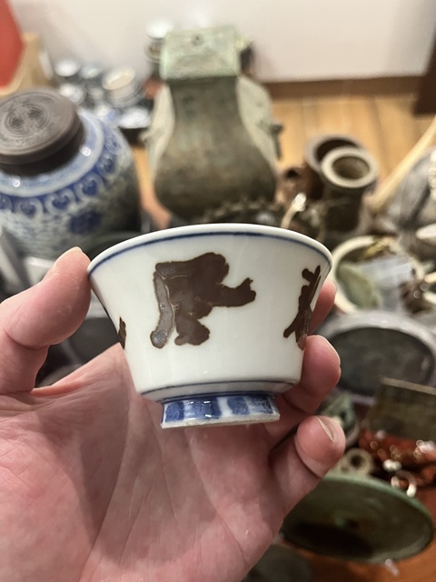 古玩陶瓷清代春風江上路杯子拍賣，當前價格299元