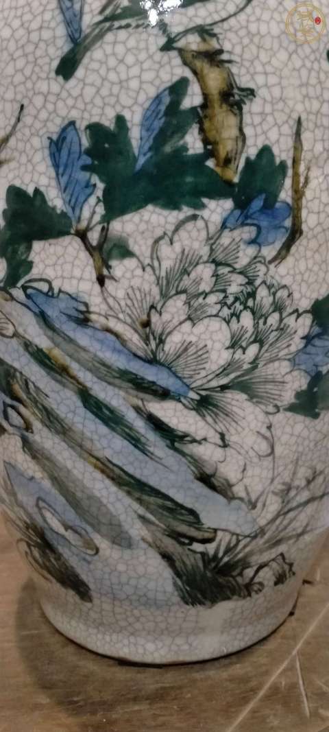 古玩陶瓷清中期哥釉釉下彩尊瓶拍賣,當前價格11800元