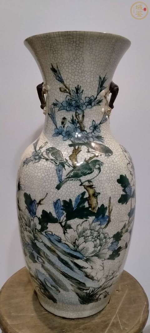 古玩陶瓷清中期哥釉釉下彩尊瓶拍賣,當前價格11800元