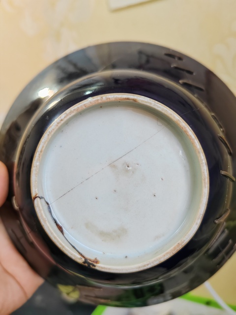 古玩陶瓷清康熙·茄皮紫釉折腰碗拍賣,當前價格5000元