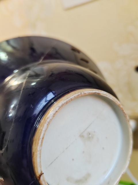 古玩陶瓷清康熙·茄皮紫釉折腰碗拍賣,當前價格5000元