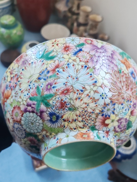 古玩陶瓷民國時期粉彩百花紋大碗拍賣，當前價格3280元