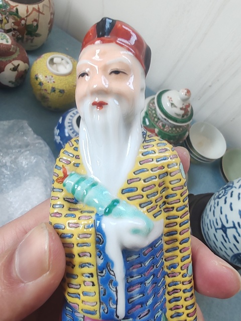 古玩陶瓷民國時期粉彩人物瓷塑雕像拍賣，當前價格1580元