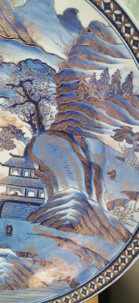 古玩陶瓷山水紋盤拍賣,當前價格4800元
