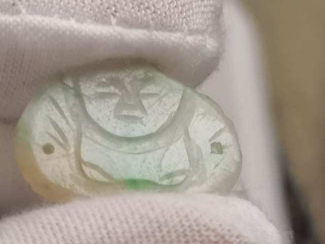古玩玉器清.天然翡翠“佛公帽花”拍賣，當前價格158元
