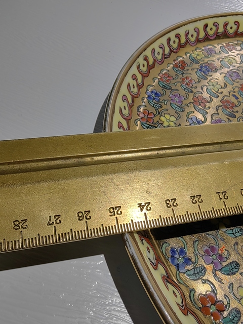 古玩陶瓷解放初金地滿工花卉紋茶盤拍賣，當前價格850元