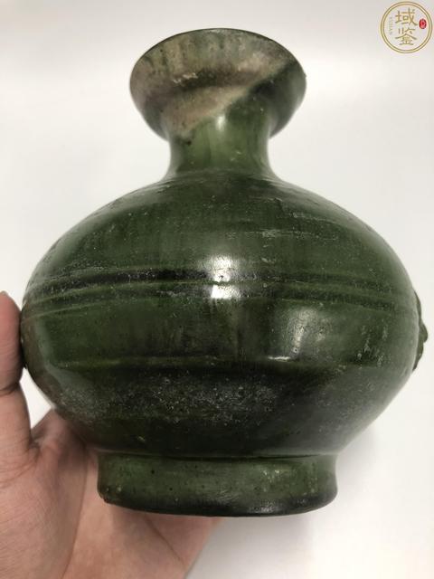 古玩陶瓷【已鑒真】漢代綠釉鋪首罐拍賣，當前價格1700元