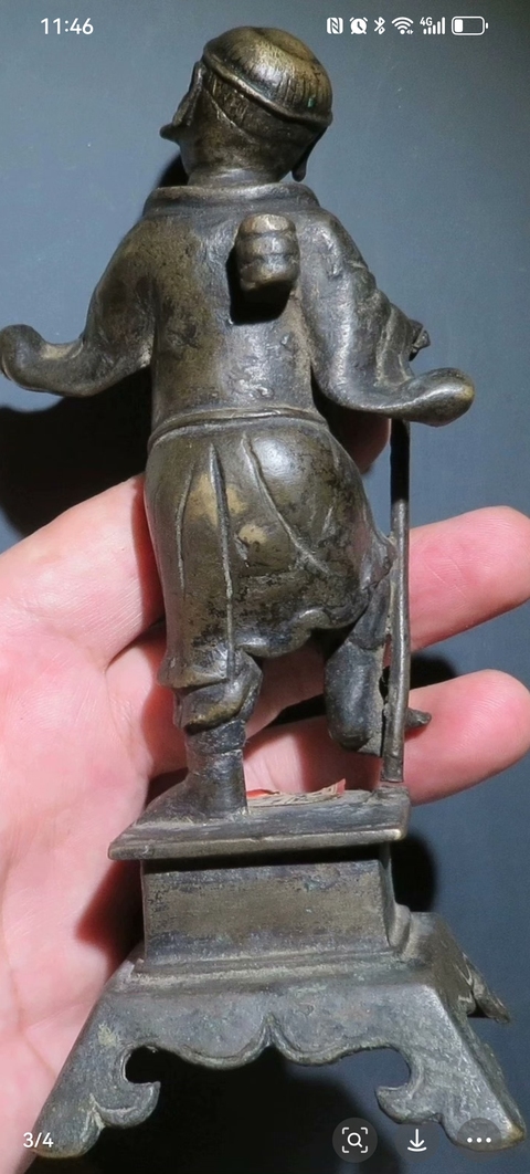 古玩銅器明代胡人獻寶造像拍賣,當前價格15800元