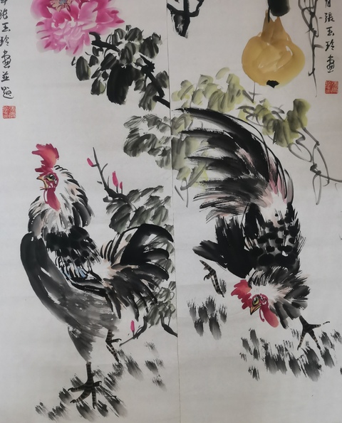 古玩字畫石齊劉存惠大師入室弟子國學(xué)經(jīng)典書畫院院士張玉玲大吉圖四條屏拍賣,當(dāng)前價(jià)格1288元