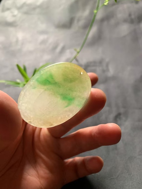 古玩玉器清代天然翡翠雕“齋戒牌”拍賣,當前價格38000元