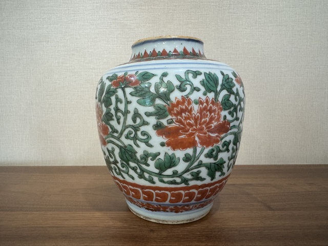 古玩陶瓷五彩牡丹花卉罐拍賣,當前價格8580元