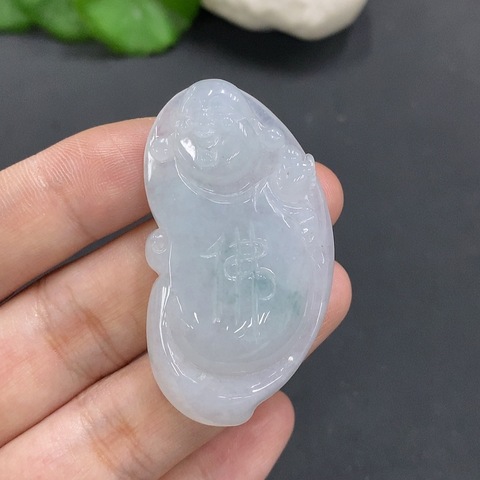 古玩玉器55天然翡翠雕刻彌勒佛掛墜 配證書拍賣，當(dāng)前價(jià)格280元