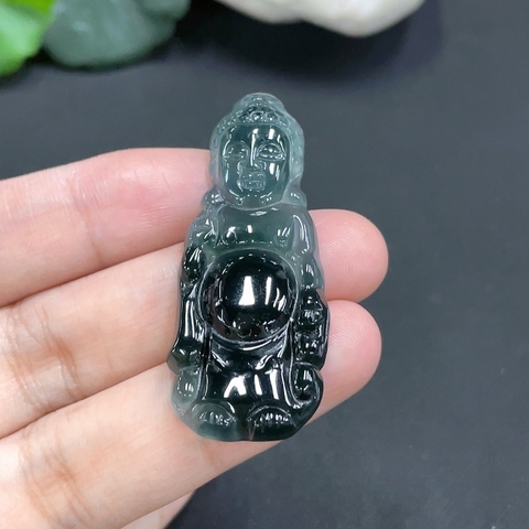 古玩玉器57天然翡翠雕刻觀音掛墜（正冰種） 配證書拍賣，當(dāng)前價(jià)格298元