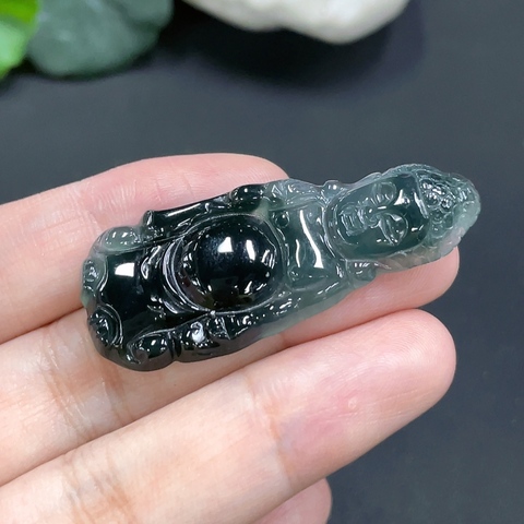古玩玉器57天然翡翠雕刻觀音掛墜（正冰種） 配證書拍賣，當(dāng)前價(jià)格298元