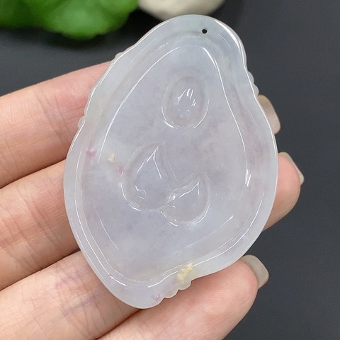 古玩玉器58天然翡翠雕刻觀音掛墜  配證書拍賣，當前價格298元