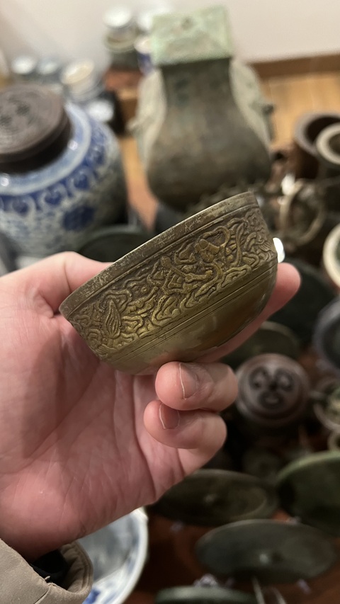 古玩雜項清末銅碗拍賣,當前價格355元