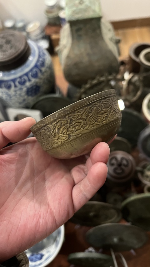 古玩雜項清末銅碗拍賣,當前價格355元