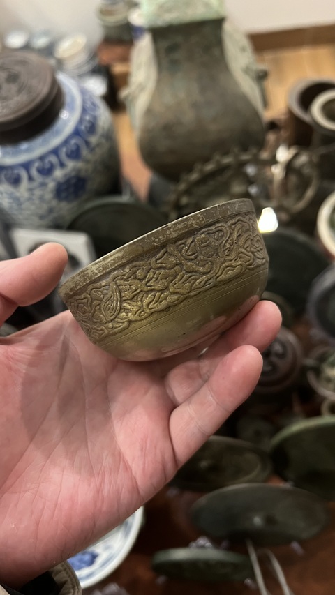 古玩雜項清末銅碗拍賣,當前價格355元