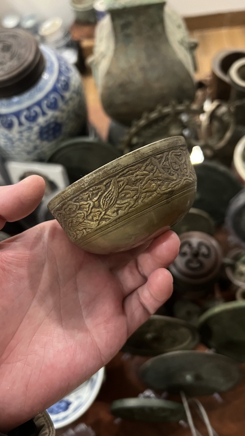 古玩雜項清末銅碗拍賣,當前價格355元