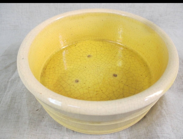 古玩陶瓷民國(guó)·黃釉弦紋洗拍賣，當(dāng)前價(jià)格1000元