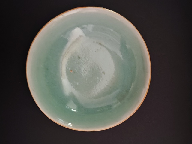 古玩陶瓷清中期豆青釉小盤拍賣，當(dāng)前價(jià)格288元