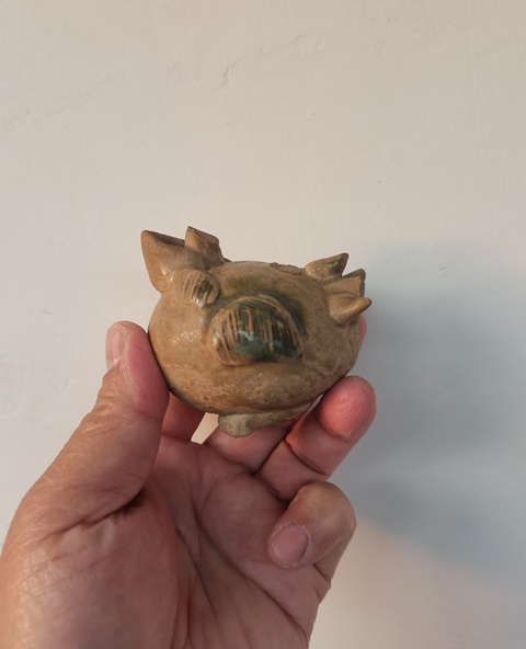 古玩陶瓷長沙窯褐釉綠彩神鳥水盂拍賣,當前價格0元
