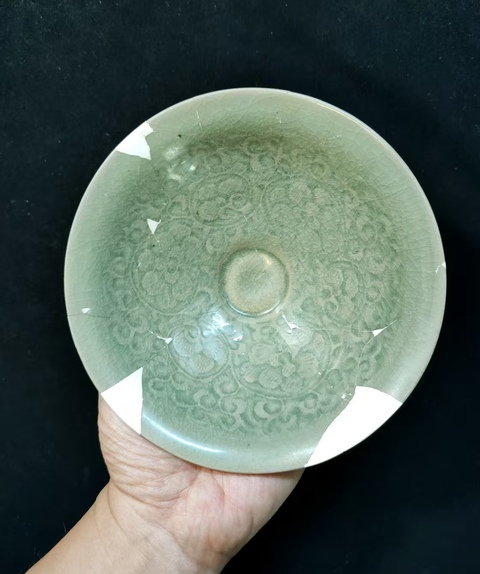 古玩陶瓷宋·青釉刻纏枝花卉紋盞拍賣,當前價格3980元